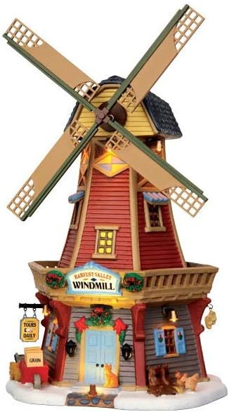Lemax - Harvest Valley Windmill - 20cmx32cmx16cm - Beleuchtetes & Animiertes Gebäude - LED - Porzell