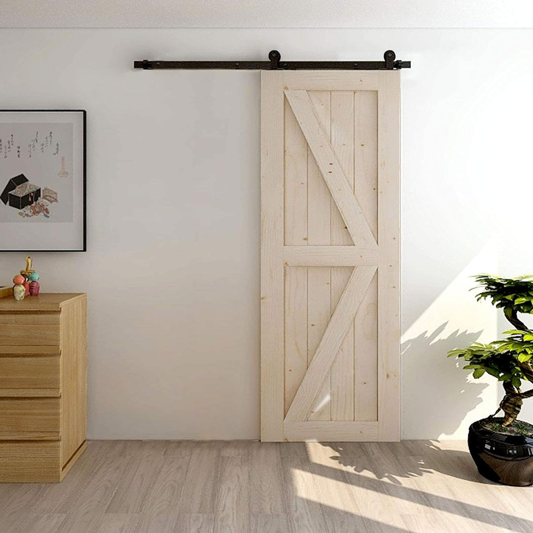 WOLFBIRD 183cm (6FT) Schiebetürbeschlag Set Schiebetürsystem Komplett-Set für holz Schiebetür Einzel