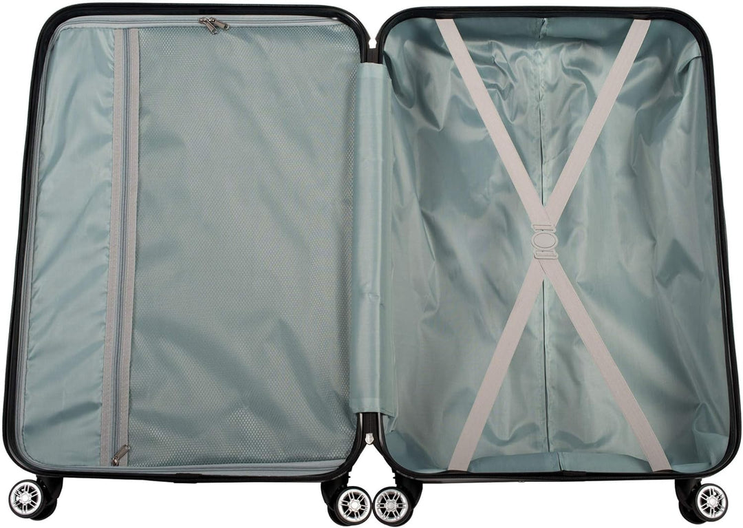 Cahoon - Hartschalen-Koffer Trolley Handgepäck Reisekoffer Kofferset 4 Rollen M-L-XL-Set 201 (dunkel