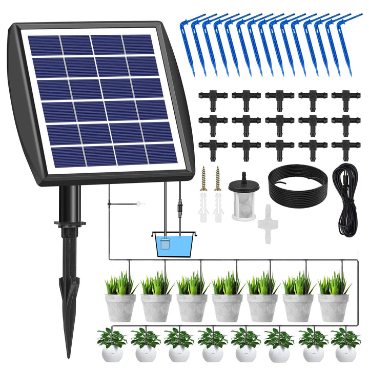 Solar Bewässerungssystem automatische Set, Automatisches Gartenbewässerungssystem mit 15 M Schlauch