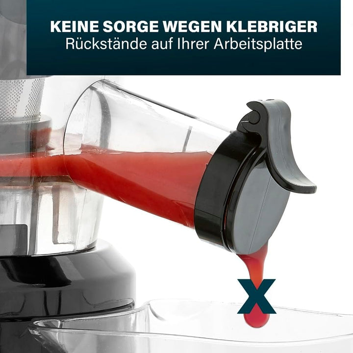 Princess 202045 Easy Fill Slow Juicer – Extra grosser Fülltrichter – Hoher Saftertrag