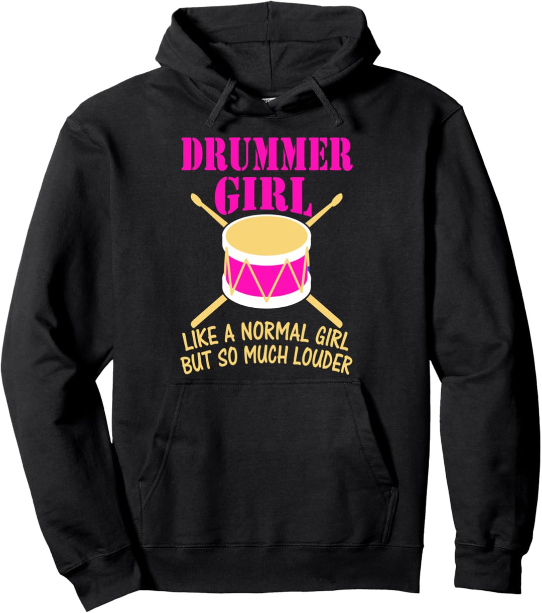 Drummer Girl Mädchen Schlagzeug Fan Pullover Hoodie