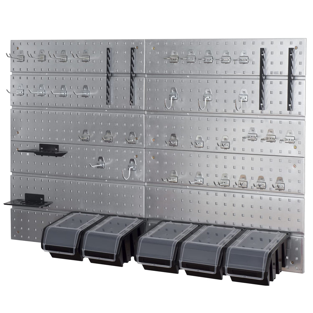 PAFEN Werkzeugwand aus Metall - 1160 mm x 770 mm - Set 42 Werkzeughaltern mit Lochwand Lagersystem W