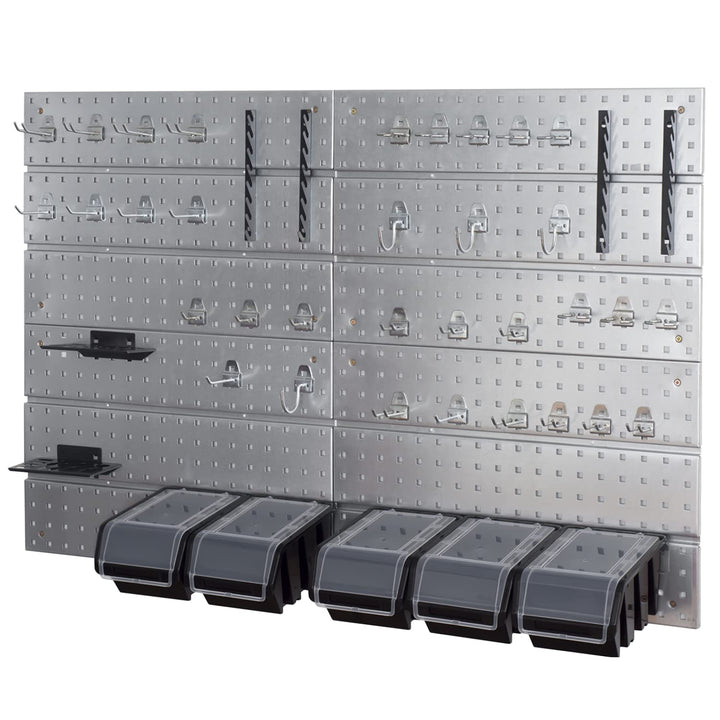 PAFEN Werkzeugwand aus Metall - 1160 mm x 770 mm - Set 42 Werkzeughaltern mit Lochwand Lagersystem W