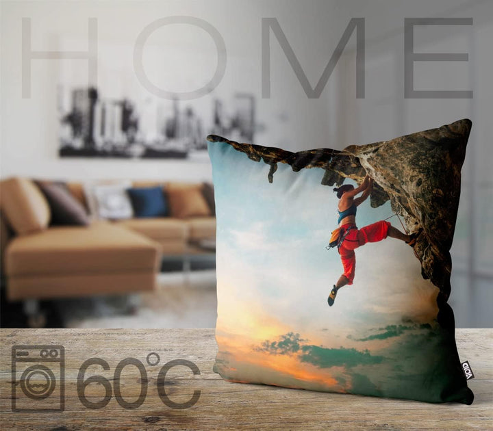 VOID Bergsteigerin Kissenbezug Kissenhülle Sofakissen Kissen Deko Outdoor-Kissen Dekokissen, Kissen