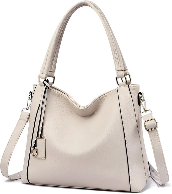 HAWEE Mode Damen Handtasche aus Weiches PU-Leder Umhängetasche Grosse Schultertasche mit Reissversch