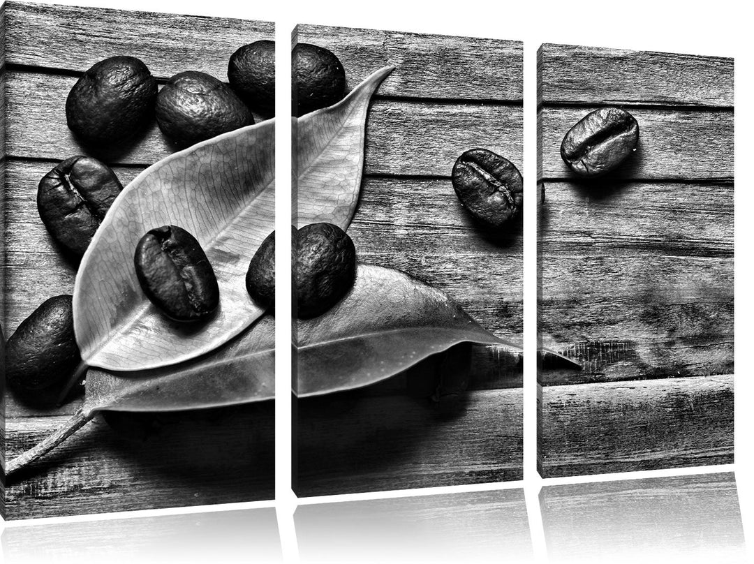 Pixxprint Kaffee Mahlen als Leinwandbild/Grösse: 3 Teilig (120x80) cm/Wandbild/Kunstdruck/fertig bes