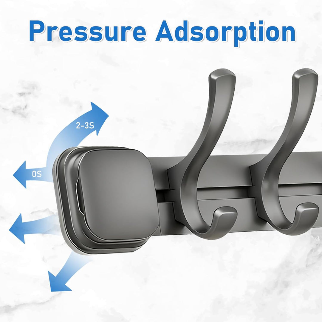Küchen Hakenleiste Ohne Bohren, Hakenleiste für Küche 5 Haken, 41 cm Wandmontiertes Küchenutensilien