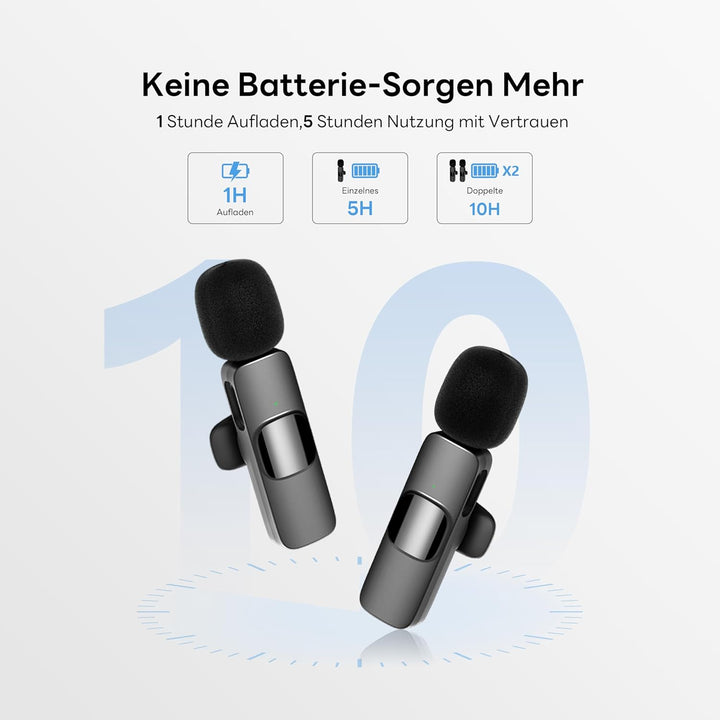 Mikrofon Handy iPhone | Bluetooth Kabellos Mini Wireless Lavalier Microphone Lightning für Ipad I Ph