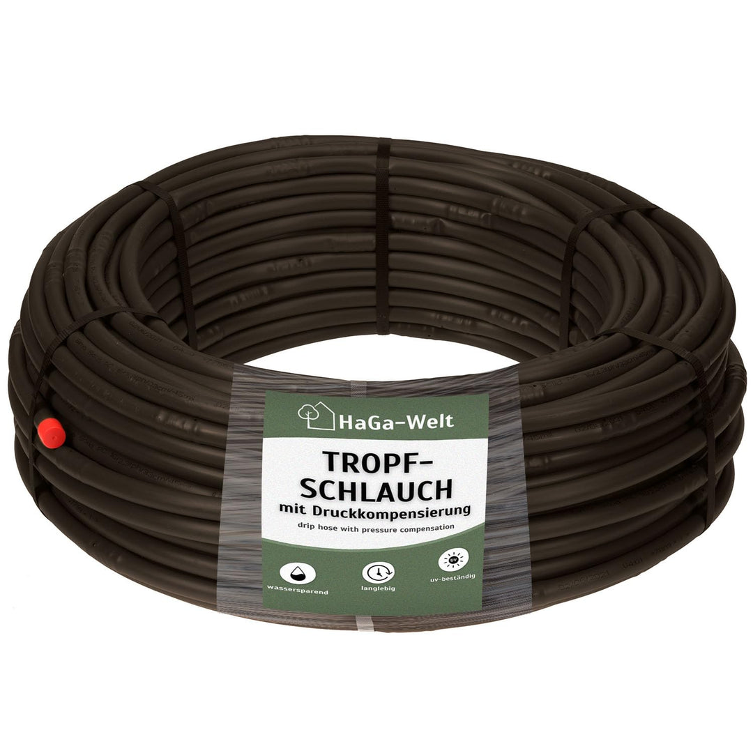 HaGa® 100m Tropfschlauch mit Druckkompensierung Perlschlauch effektive Bewässerung Tropfbewässerung