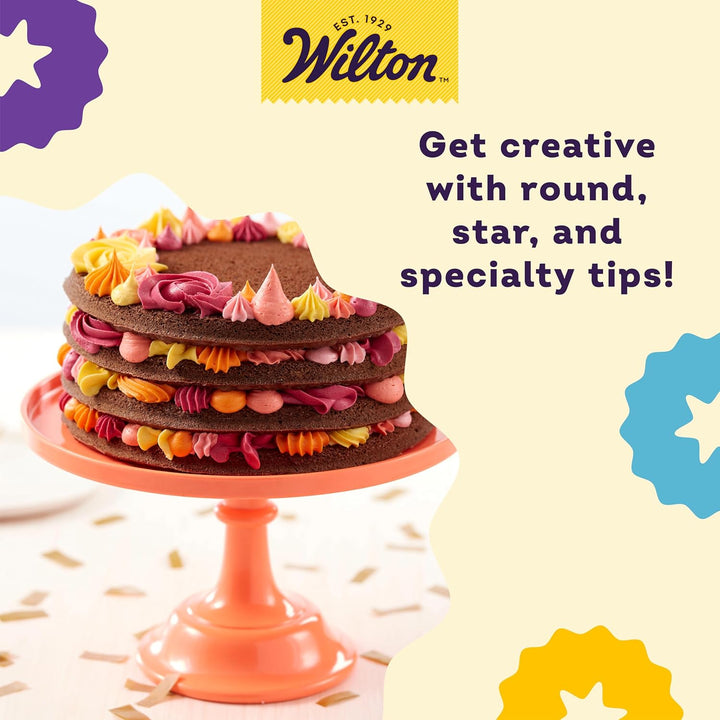 Wilton 2104-1368 Tüllen Set Deluxe, Edelstahl, Lila, 6.12 x 21.92 x 20.75 cm Deluxe Tip Set, 46-Piec