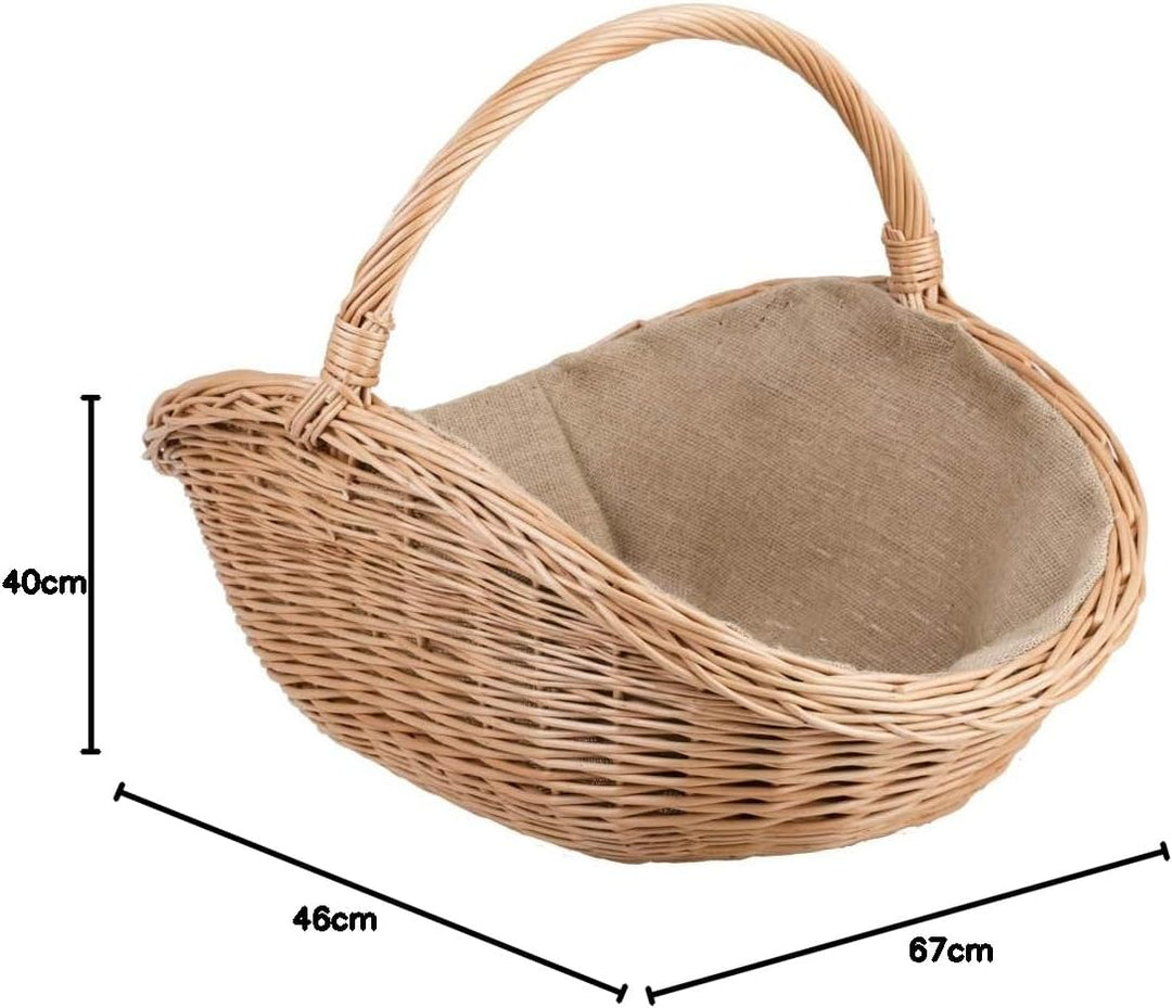 e-wicker24 Alles aus Weide Vollweidener Kaminkorb, naturfarbiger Kaminkorb aus Weide, Weidenkorb für