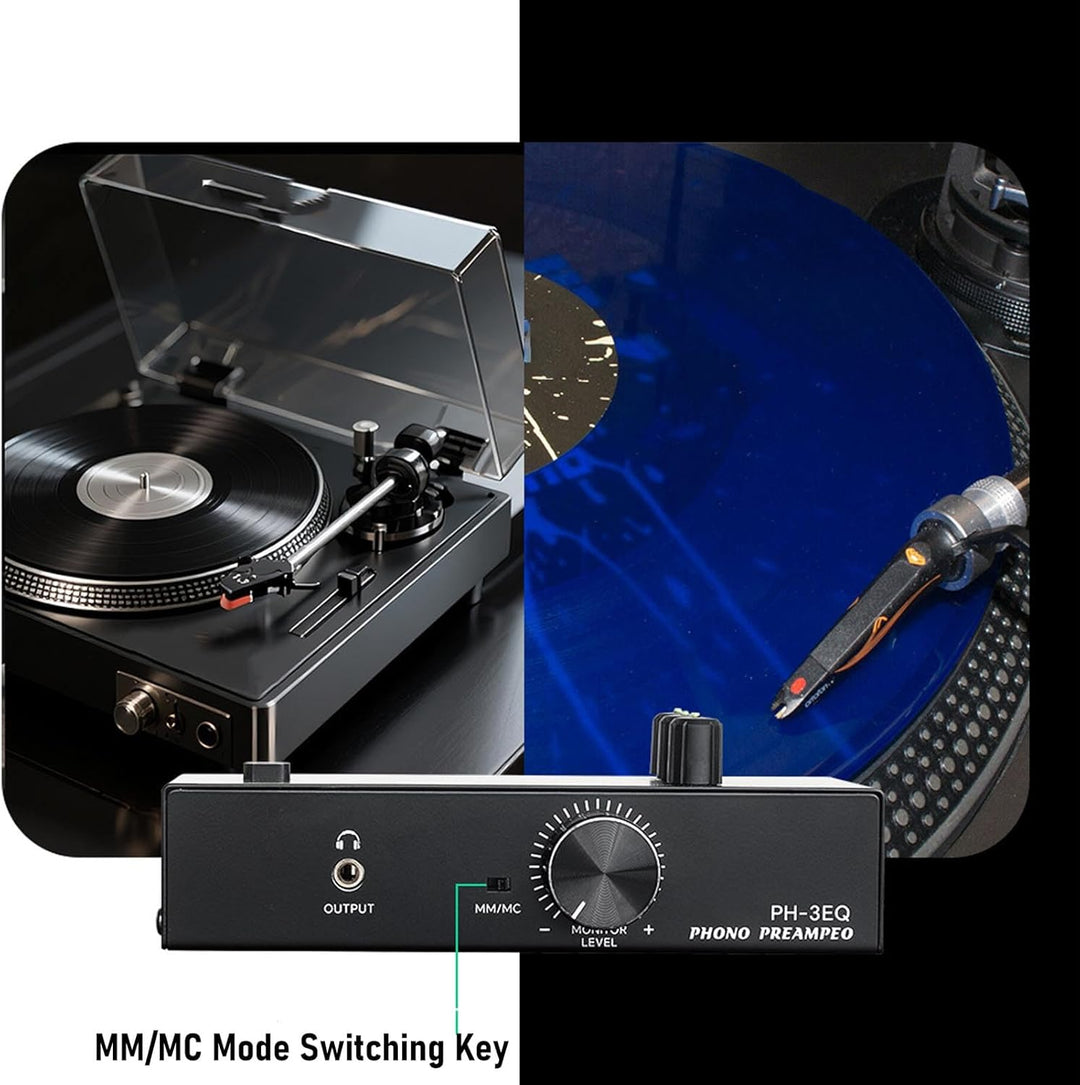 Dpofirs Phono Preamp für Plattenspieler MM MC Kompatible, Vorverstärker -Home -Audio für MM MC -Kart