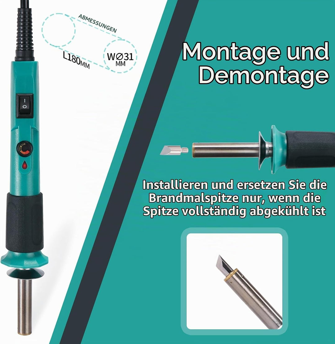 YIHUA 930-IV brandmalerei lötkolben set, holz brennkolben set Temperatur Einstellbar mit 10 Pyrograf