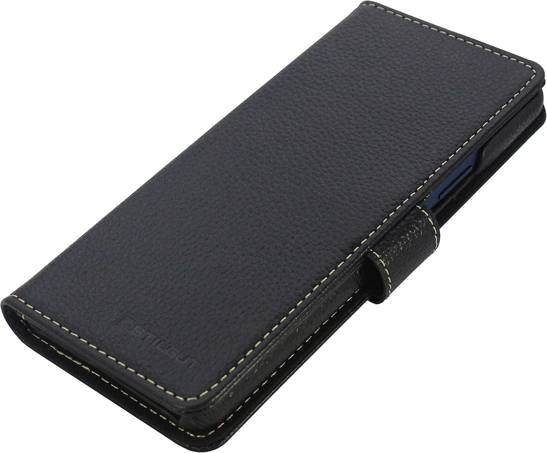 STILGUT Talis kompatibel mit Sony Xperia 10 II Hülle mit Kartenfach aus Leder, Wallet Case, Lederhül