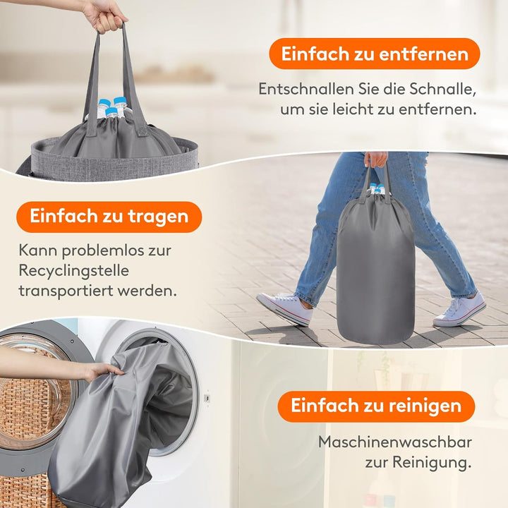 Lifewit 80L Kreis Pfandflaschen Sammelbehälter mit Deckel, Grosser Pfandflaschen behälter für die Le