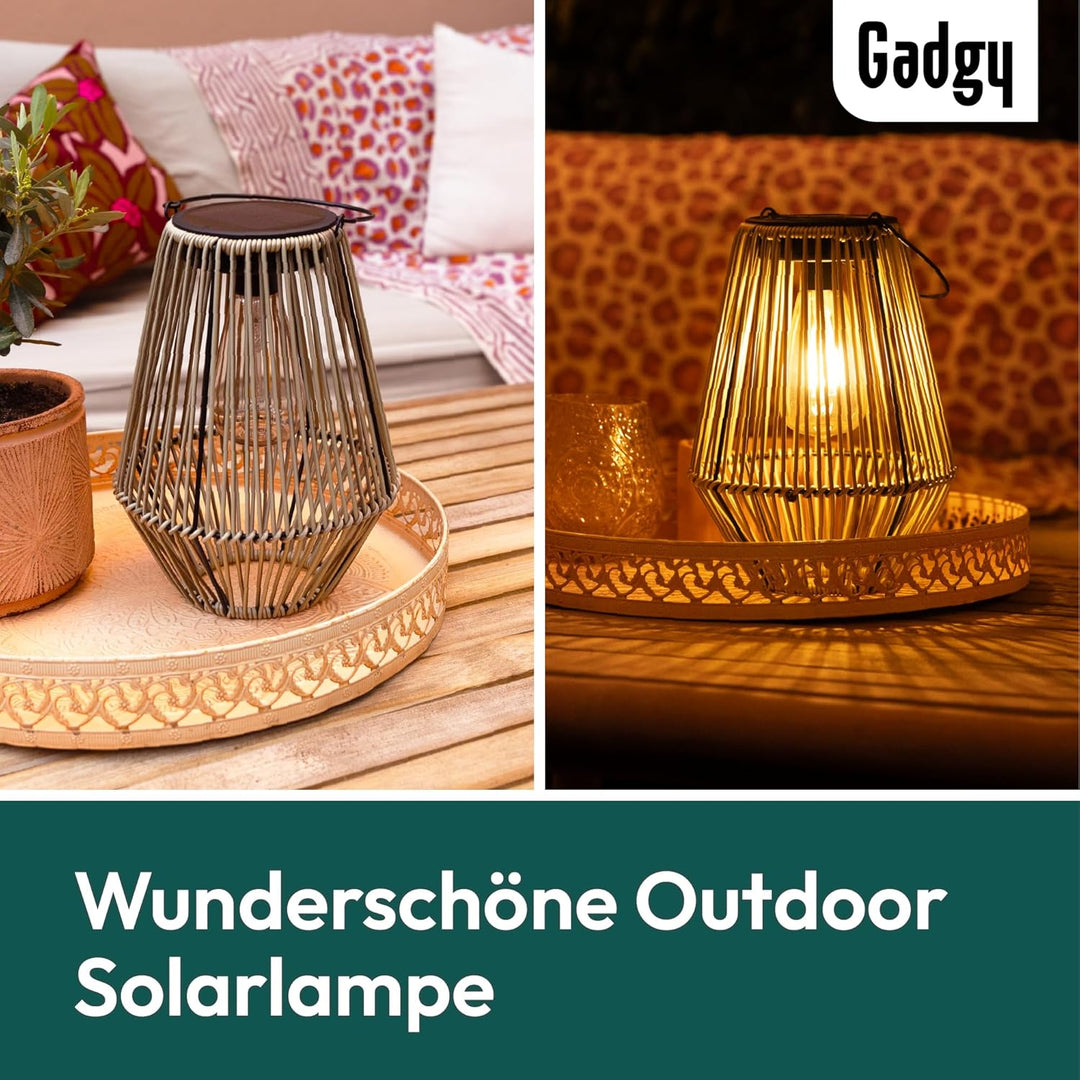 Gadgy Solarlampe für aussen Garten - Wasserdichte Solar Leuchte Garten draussen - Solar Laterne für