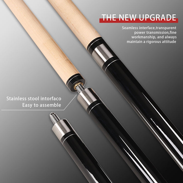 11/11.5/12/12.5/13MM Pool Cue Stick Set - 58 inch Maple Billiard Pool Stick Kit, 1/2 Cue Stick, Whit