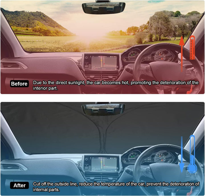 BIXUAN Sonnenschutz kompatibel mit Peugeot 2008 e-2008 208 e-208 P24 2014-2022 Windschutzscheibe für