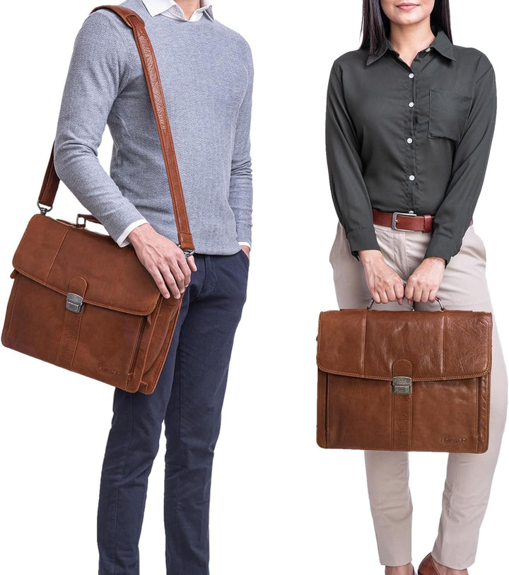 STILORD 'Havanna' Leder Businesstasche A4 Gross Klassische Aktentasche Arbeitstasche Abnehmbarer Sch