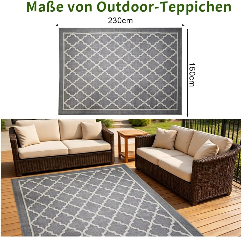 RV MURTS Outdoor Teppich Wetterfest, 160x230CM Leichtgewicht Camping Teppich, Aussenteppich Wasserdi