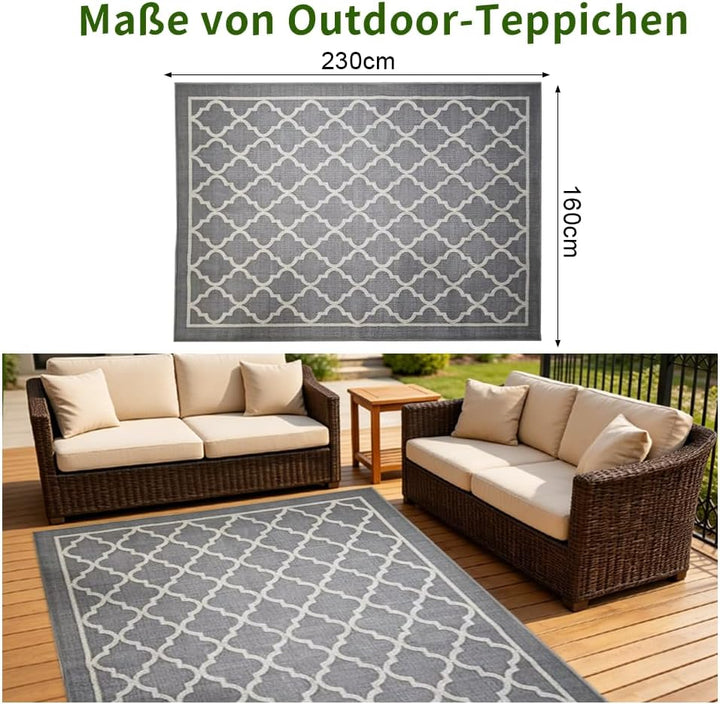 RV MURTS Outdoor Teppich Wetterfest, 160x230CM Leichtgewicht Camping Teppich, Aussenteppich Wasserdi
