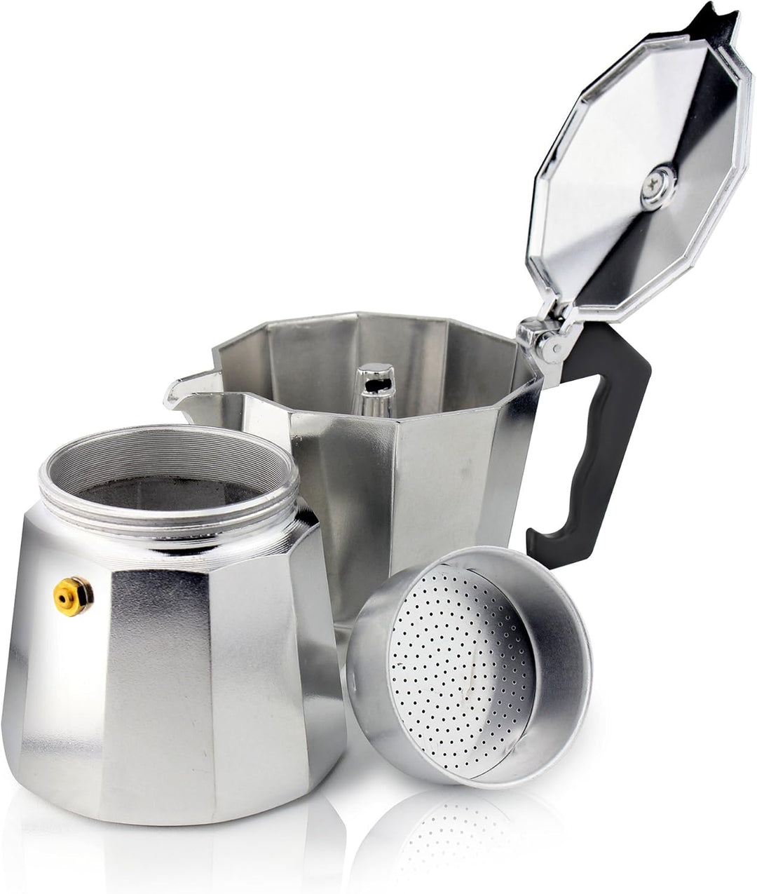 Cafe Ole ECM-12 Café Olé Italienischer Espressokocher aus Aluminium – 12 Mokkatassen/ 480 ml, Alumin