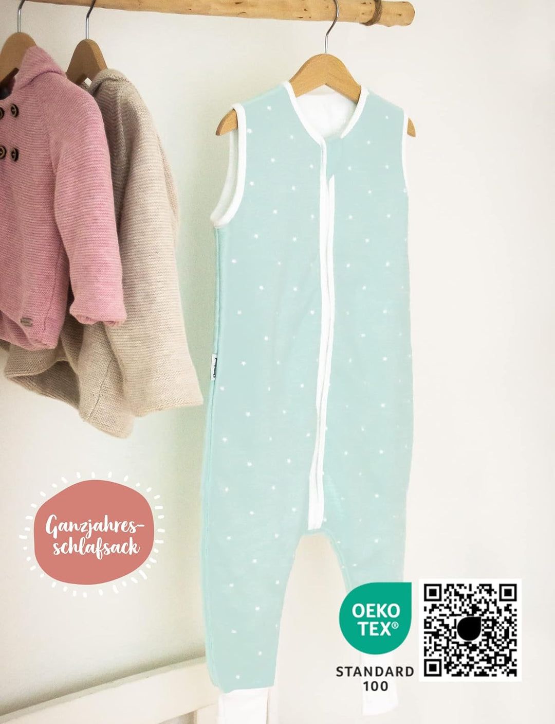 Ehrenkind® Babyschlafsack | Schlafsack mit Füssen 2.5 TOG | Bio-Baumwolle | Ganzjahres Schlafsack Ba