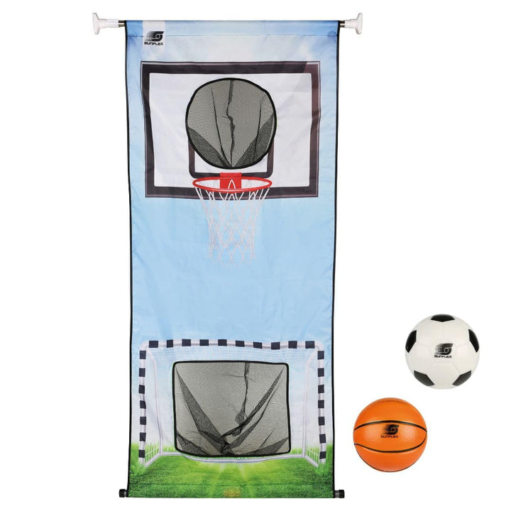 Sunflex® Türwand Fussball + Basketball | Türvorhang mit Tor und Korb | Kicken und Körbe werfen | Wan