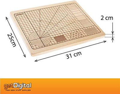getDigital 11780 Schneidebrett Hochpräzision aus unbehandeltem Buchenholz mit Winkeln und geometrisc