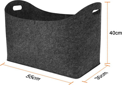 YRHome 2 Stück Filztasche für Kaminholz Kaminholztasche Kaminholzkorb 55 x 30 x40 cm Faltbar Filz Fa