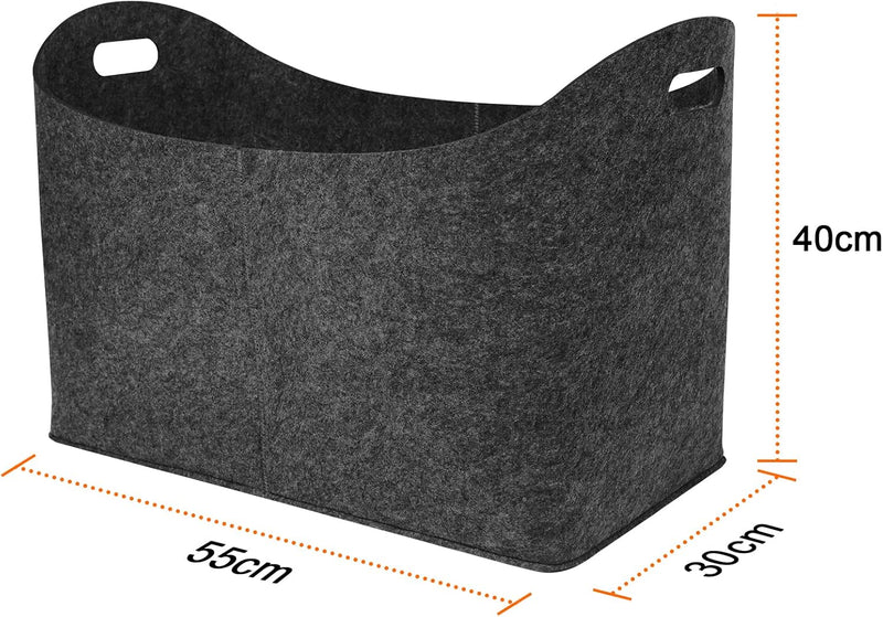 YRHome 2 Stück Filztasche für Kaminholz Kaminholztasche Kaminholzkorb 55 x 30 x40 cm Faltbar Filz Fa