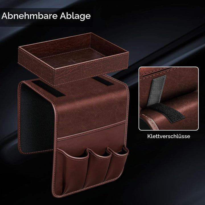 SITHON Sofa Armlehnen Organizer mit Ablage Tablett, [Rutschfest] Kunstleder Stuhl Couch Armlehne Org
