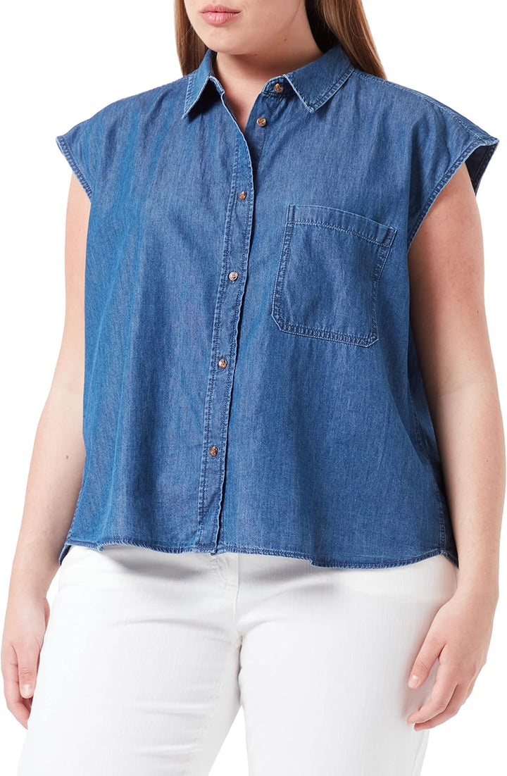 JJXX Damen Jxlayla Sl Chambray Shirt Sn Blouse S Medium Blue Denim, S Medium Blue Denim