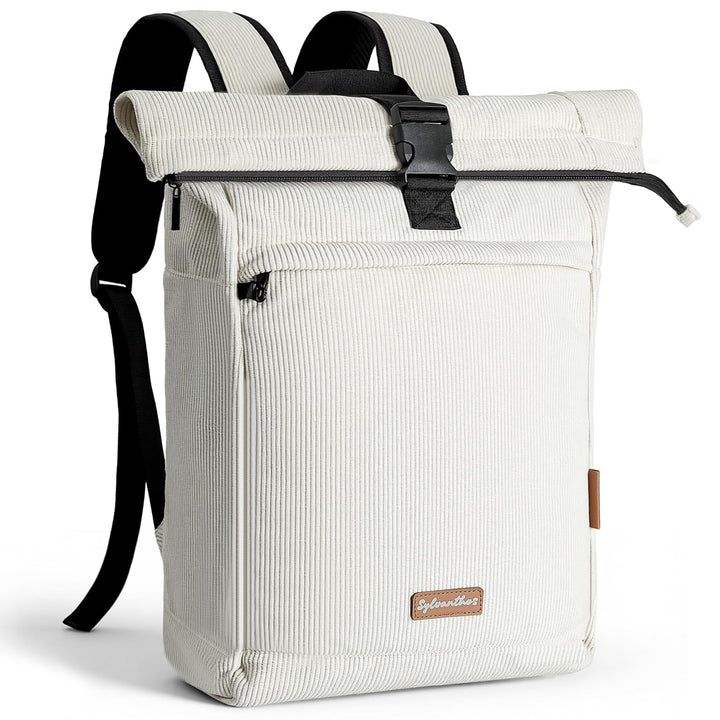 Cord Rucksack, Laptop Rolltop Rucksack für Herren & Damen Mit Diebstahlsichere Reissverschluss, Erwe