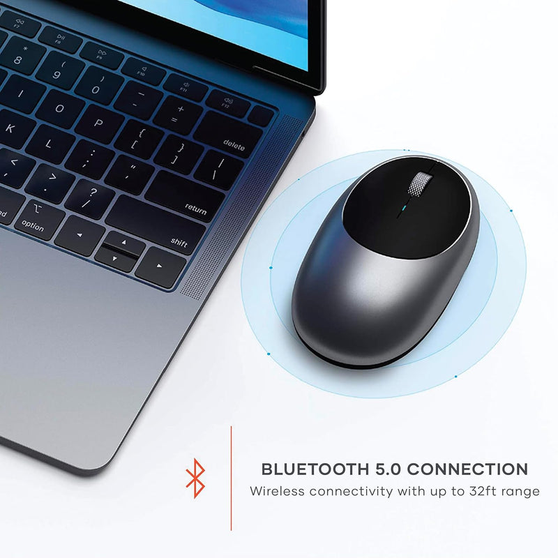 SATECHI Aluminium M1 kabellose Bluetooth-Maus mit wiederaufladbarem Typ-C-Anschluss – Für M2/M1 MacB