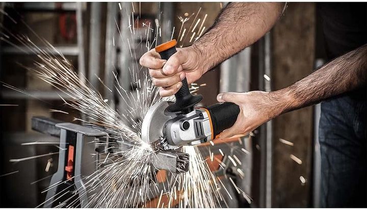 WORX WX800.9 Li-Ion Akku-Winkelschleifer 20V – Kompakter Schleifer mit schmalem Körper & Zusatzhandg