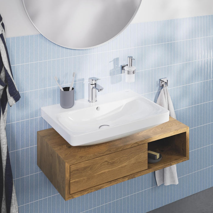 GROHE Dice, Waschtischarmatur, wassersparend (Wasserhahn für das Bad, Badarmatur mit Push-Open Ablau