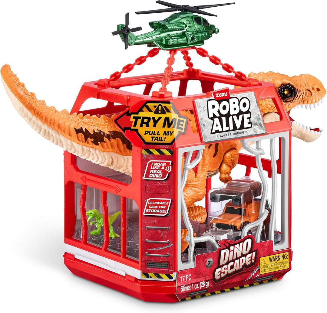 ROBO ALIVE Dino Escape Serie 1 von ZURU, batteriebetriebenes Roboterspielzeug mit Leuchteffekt, T-re