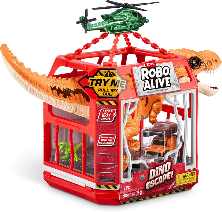 ROBO ALIVE Dino Escape Serie 1 von ZURU, batteriebetriebenes Roboterspielzeug mit Leuchteffekt, T-re