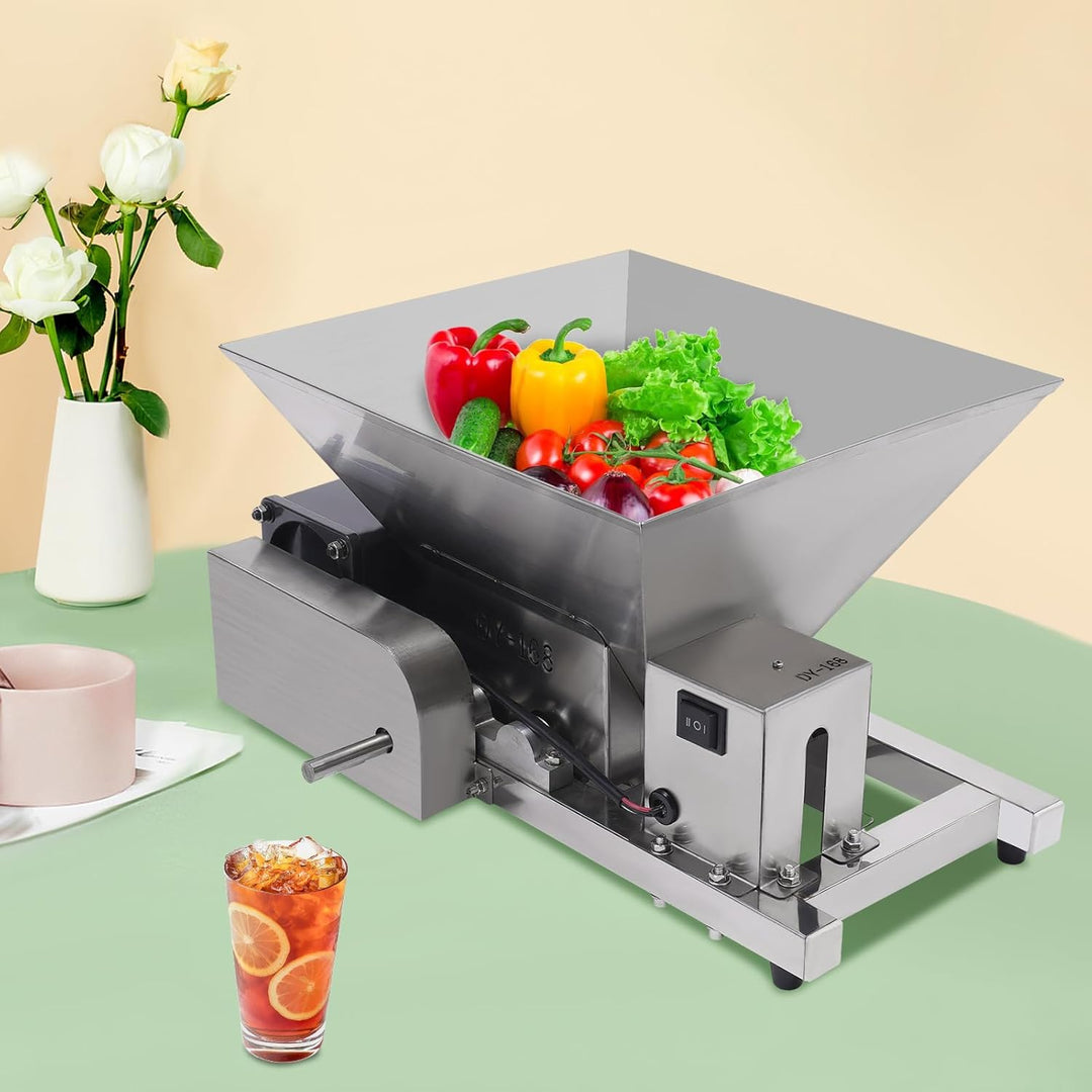 4L Elektrische Obstmühle aus Edelstahl – Zerkleinerungsmaschine für Obst Brot und Zucker – 60W Motor