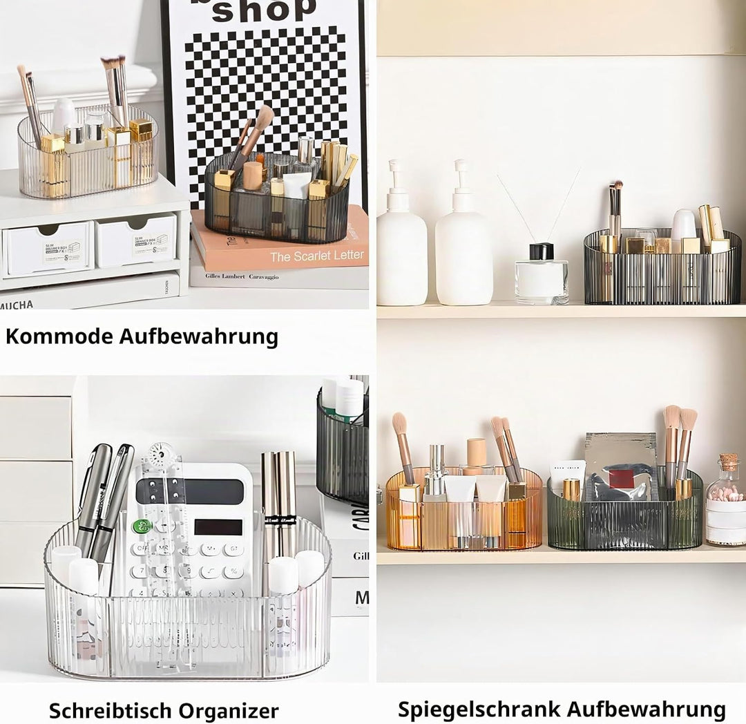 DASITON Make up Kosmetik Organizer,Pinsel Organizer mit 5 Fächern,Acryl Kosmetik Aufbewahrung mit Gr