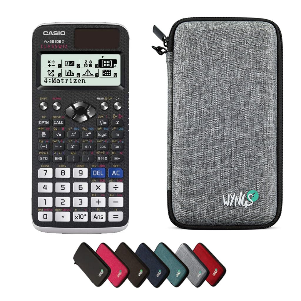 CALCUSO Sparpaket: Casio FX-991 DE X technisch-wissenschaftlicher Taschenrechner + WYNGS Schutztasch