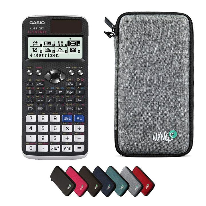 CALCUSO Sparpaket: Casio FX-991 DE X technisch-wissenschaftlicher Taschenrechner + WYNGS Schutztasch
