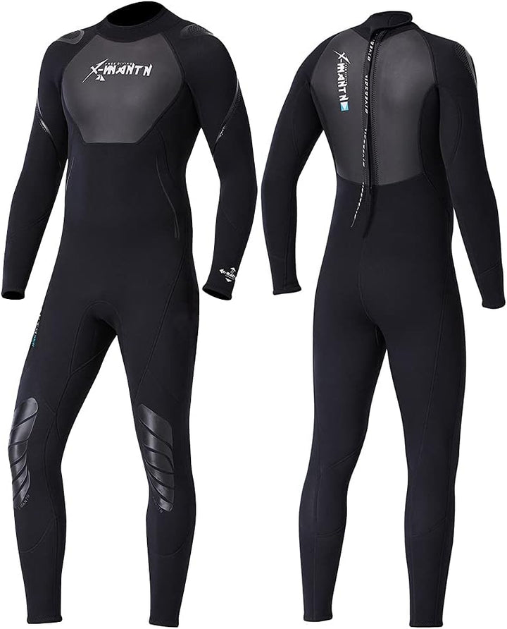 3 mm Neoprenanzug Herren Damen, Reissverschluss hinten Ganzkörper Tauchanzug, Einteilig Nassanzüge T
