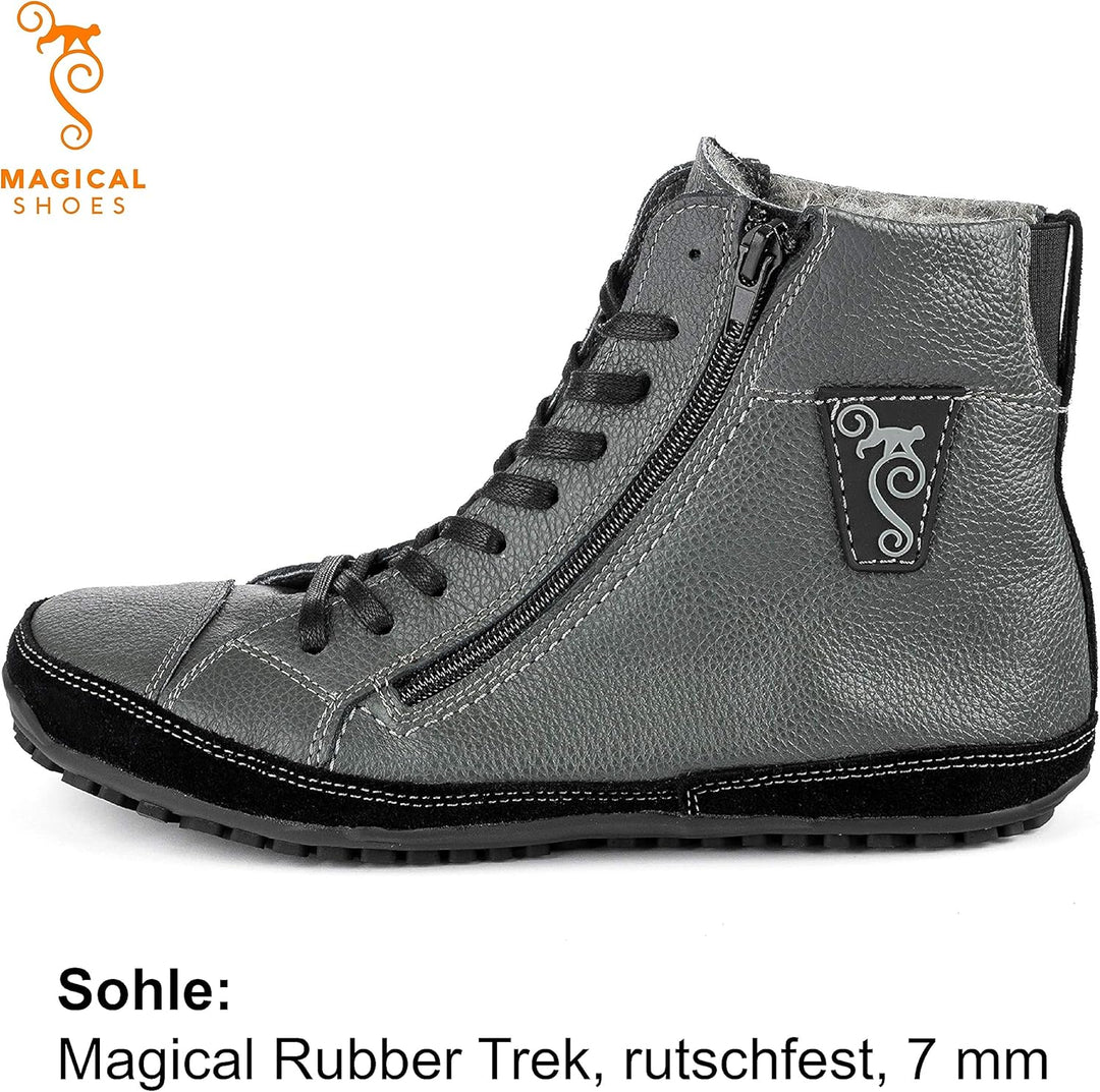 Magical Shoes Barfussschuhe gefüttert für Damen & Herren, Schnürstiefel, Stiefel Winter, minimalisti