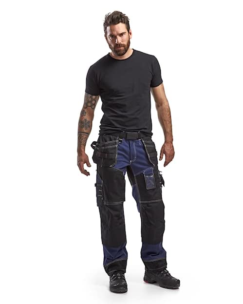 Blåkläder 15001370 Werker Hosen X1500, Dunkelblau, D100 100D Navy Blue / Black, 100D Navy Blue / Bla