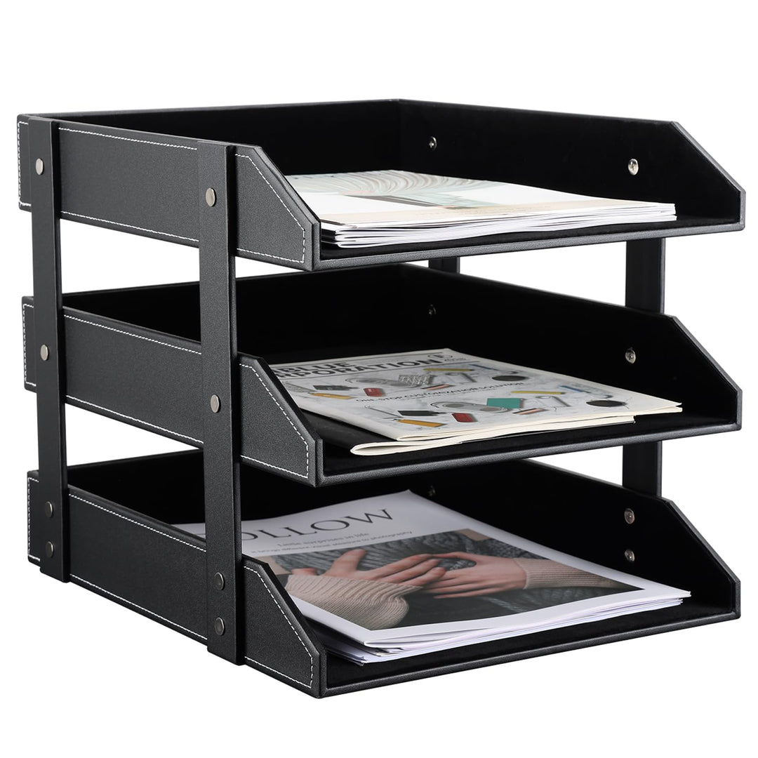 KINGFOM™ A4 Leder Briefablage (3