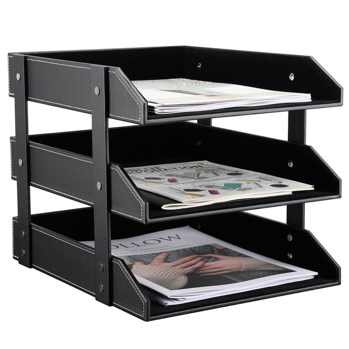 KINGFOM™ A4 Leder Briefablage (3