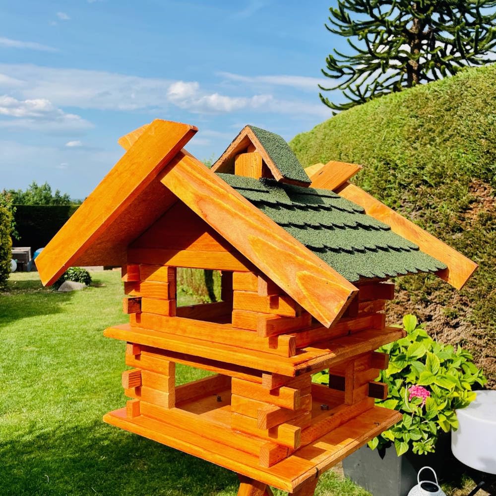 handgefertigtes rechteckiges Vogelhaus/Vogelvilla M - XXL wetterfest aus Holz Vogel Futterstelle Hau
